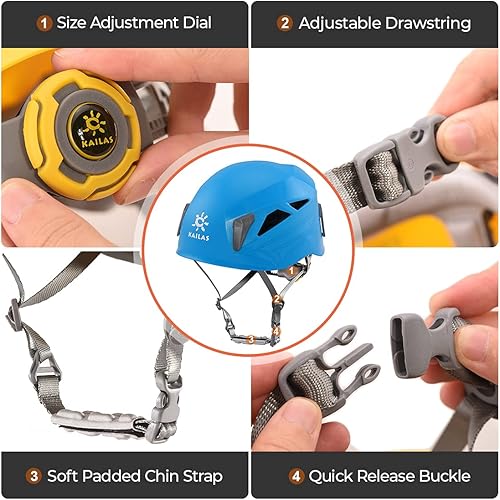 Miniatura 5 de Kailas Aegis - Casco de escalada para hombre, casco de rescate de roca para mujer, ligero, para montañismo, senderismo, espeleología, casco de