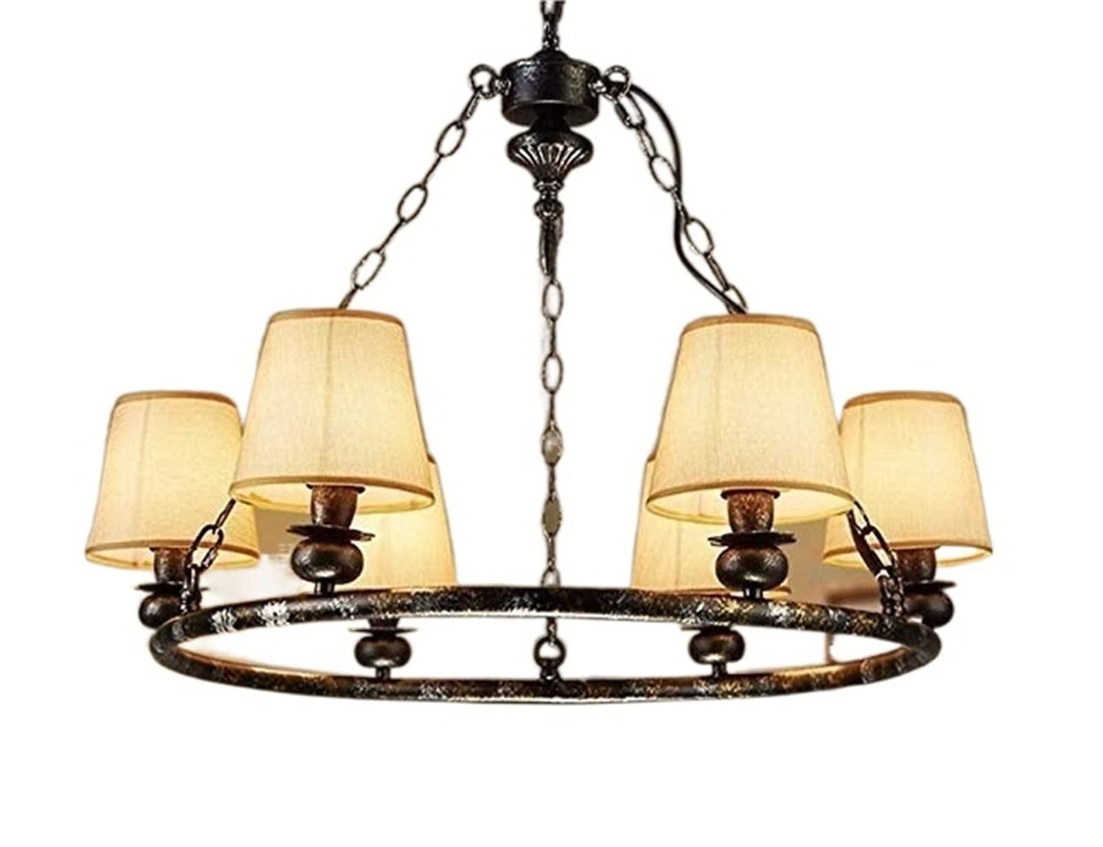Chandelier rétro 6-lights en fer pour remplacer un luminaire terne par un style antique