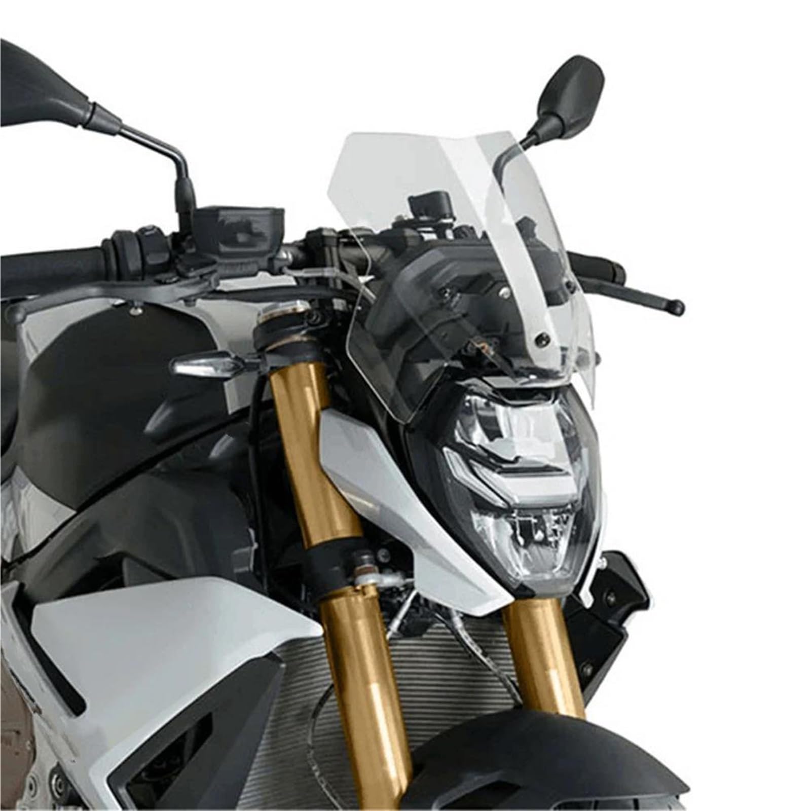 Scheibe Motorrad-Windschutzscheiben Für S1000R (S 1000 R) 2021 – 2024 Frontscheibe, Windabweiser, Spoiler Windschutz Deflektor(Schwarz)