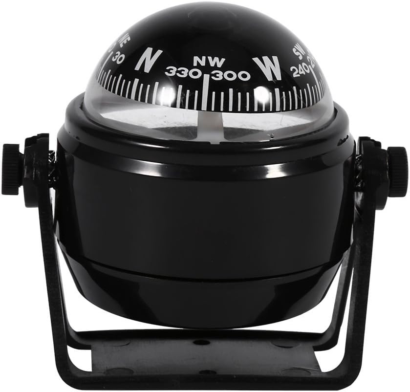 Estink Car Mount Compass,Multi-Functional Sea Marine Navigation Bracket Mount Compass Voyager Compass Outside Also Fits Boat Caravan Truck (Black): Toys & Games
