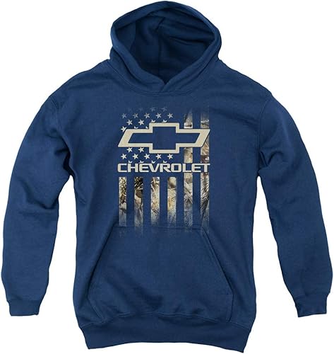 Sudadera unisex con capucha para niños y niñas con bandera de camuflaje de Chevrolet