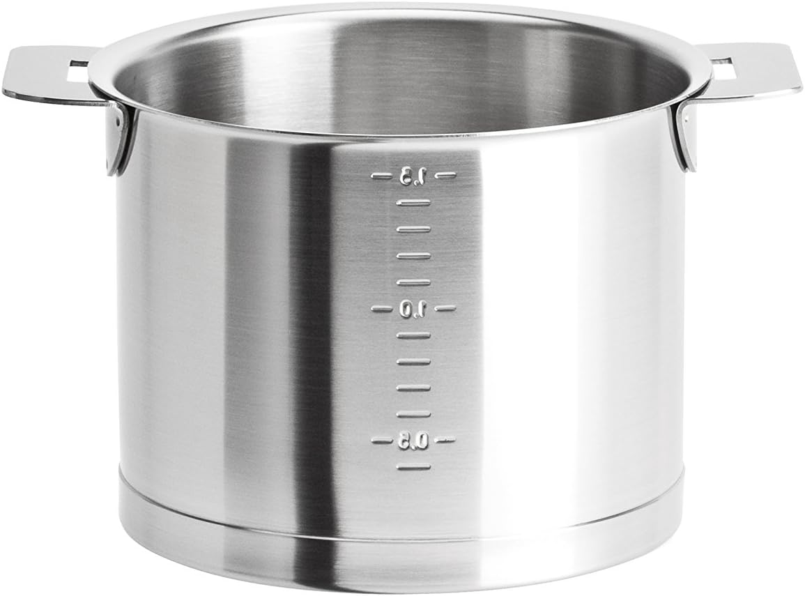 Cristel CHG14QL Milk Pot with Measurement Markings, Silver, 1.5 quart