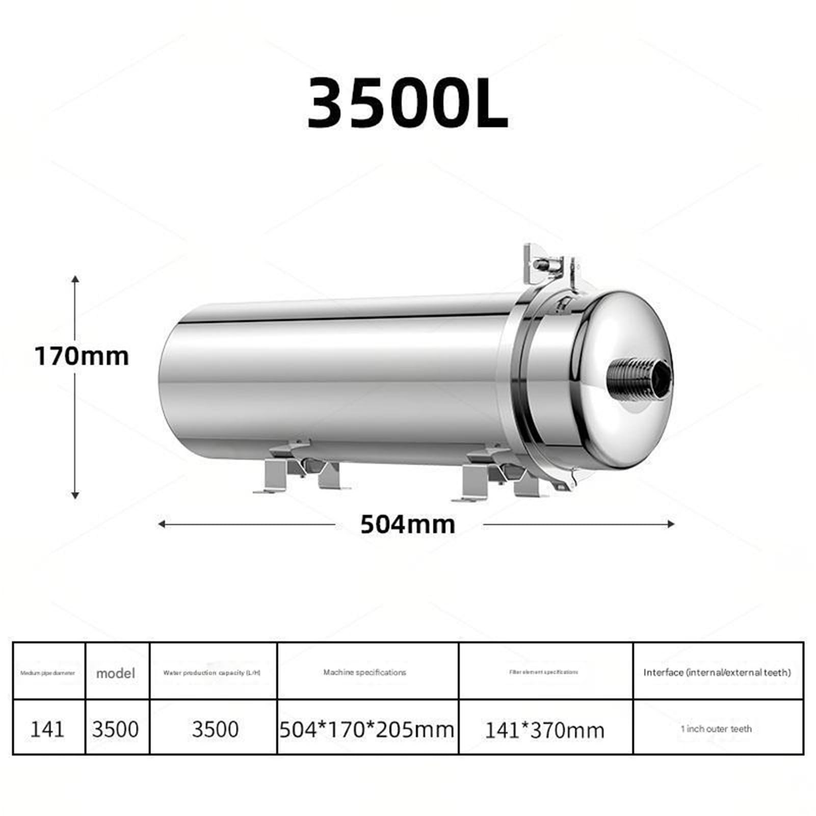 Membrana reutilizable lavable de PVDF del filtro acero inoxidable flujo los 0.01μm purificador 3500L agua uF toda la casa alto en el sabor del agua. Fácil instalación