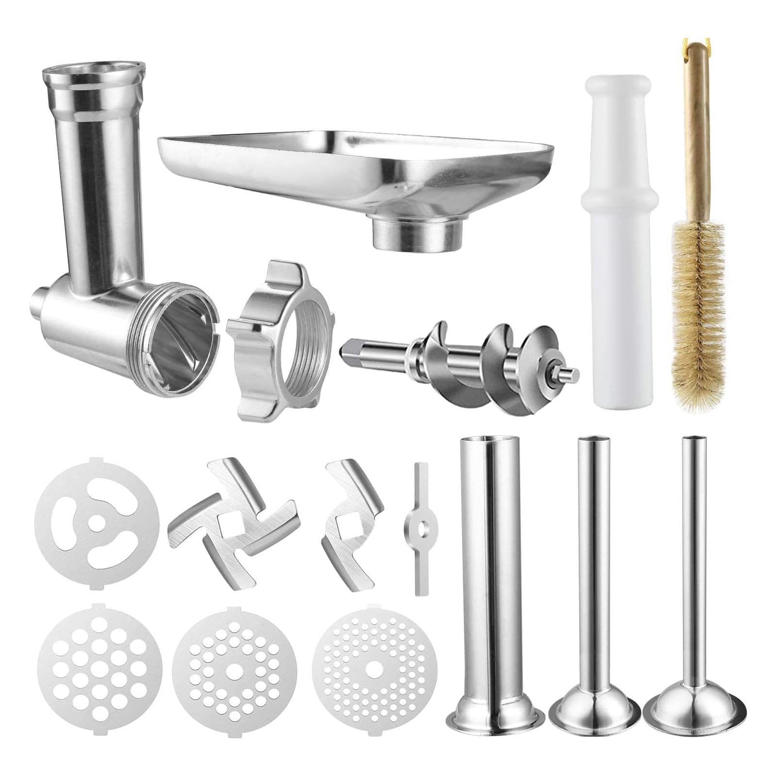Buxuaaaa Food Processor Mincer Stuffer Tubes Grinding Grinder Attachments for SM-50BC SM-50R 50TQ 50BL 50BK Sausage Stuffer Tubes Easy Cleaning Meat Grinder Meat Attachment Cutting and Grinding