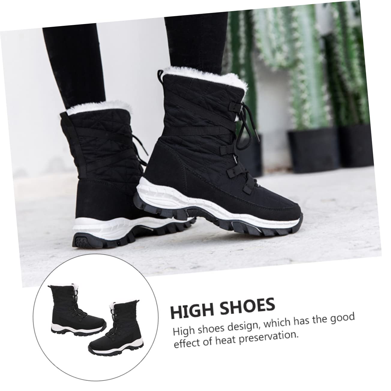 BESPORTBLE Zapatos de Algodón Cálidos Botas de Invierno Cómodas para Mujer de Felpa Botas Cálidas para Exteriores