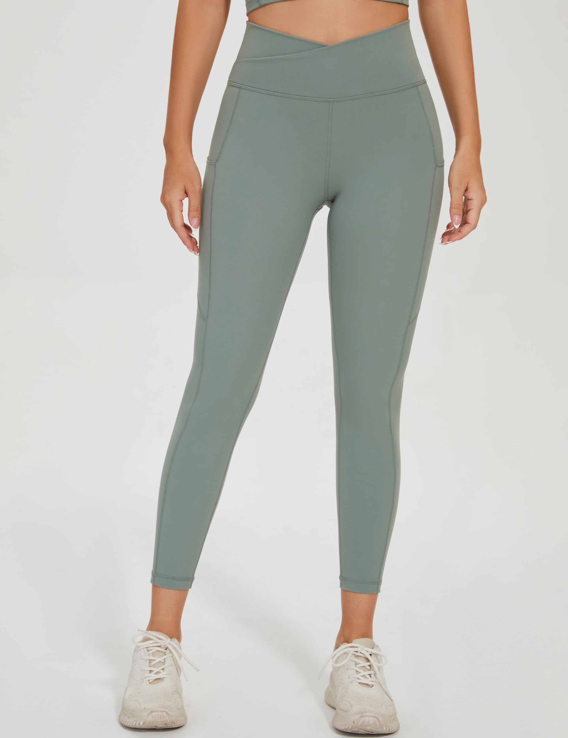High Waisted Workout Leggings for Women Active Tights Yoga Pants with Inner Pocket - 25"