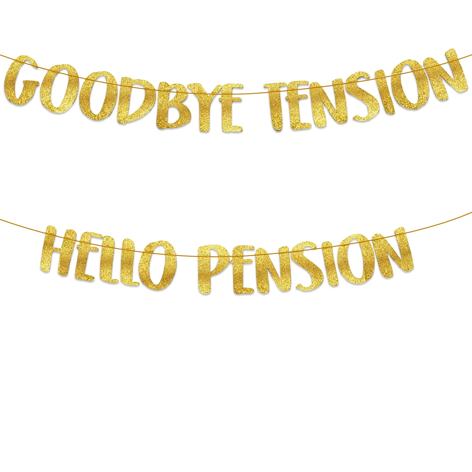 Retirement Banner Happy Retirement Decorations for Women Funny Party Decorations for Men and Women Gold Glitter Banner Pre-Strung Banner Party Supplies Accessories Photo Booth Props for Friends