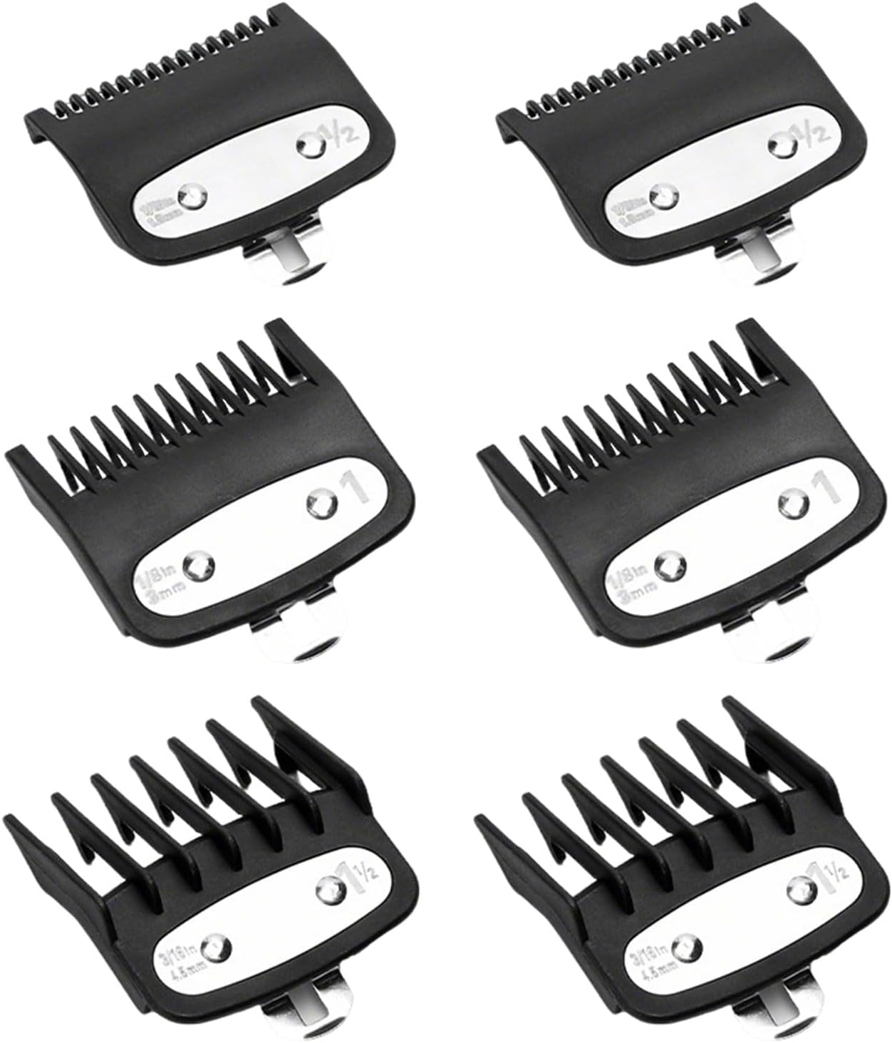 6pcs Clipper Guards for Wahl Hair Clippers, Clipper Guards (Black) 6pcs Clipper Guards for Wahl Hair Clippers, Clipper Guards (Black)