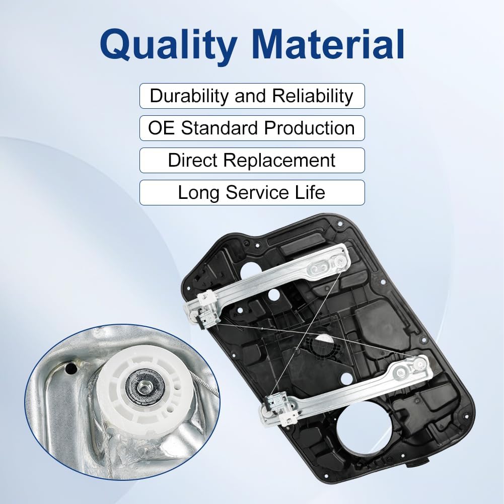 Front Left Driver Side Power Window Regulator with Panel Without Motor Compatible with Hyundai Sonata 2011 2012 2013 2014 Replacement for 752-928 752928 82471-3Q000 384736