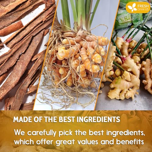 FreshDrinkUS, 60 Tea Bags Turmeric Ginger Cinnamon, 100% Natural, Hand-made Blend of Turmeric, Ginger, and Cinnamon. - Image 4