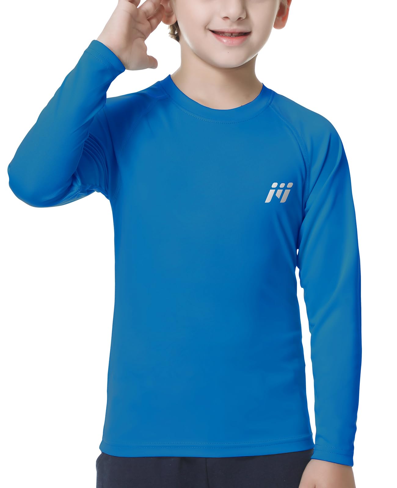 MEETWEE Ragazzi Rash Guard - Maglietta Nuoto Manica Lunga UV Protezione, UPF50+ Costume da Bagno per Bambini per Surf Beach Pool