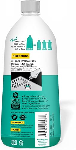 Miniatura 2 de Lemi Shine - Shine + Dry - Ajuagador natural para lavavajillas, removedor de manchas de agua dura (1 paquete - 25 onzas)