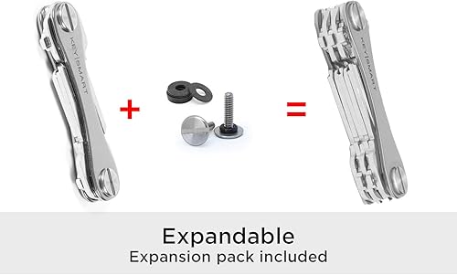 Miniatura 4 de KeySmart - Llavero organizador de llaves, de titanio, plateado, para uso diario, llavero para llave inteligente de automóvil, hasta 14llaves