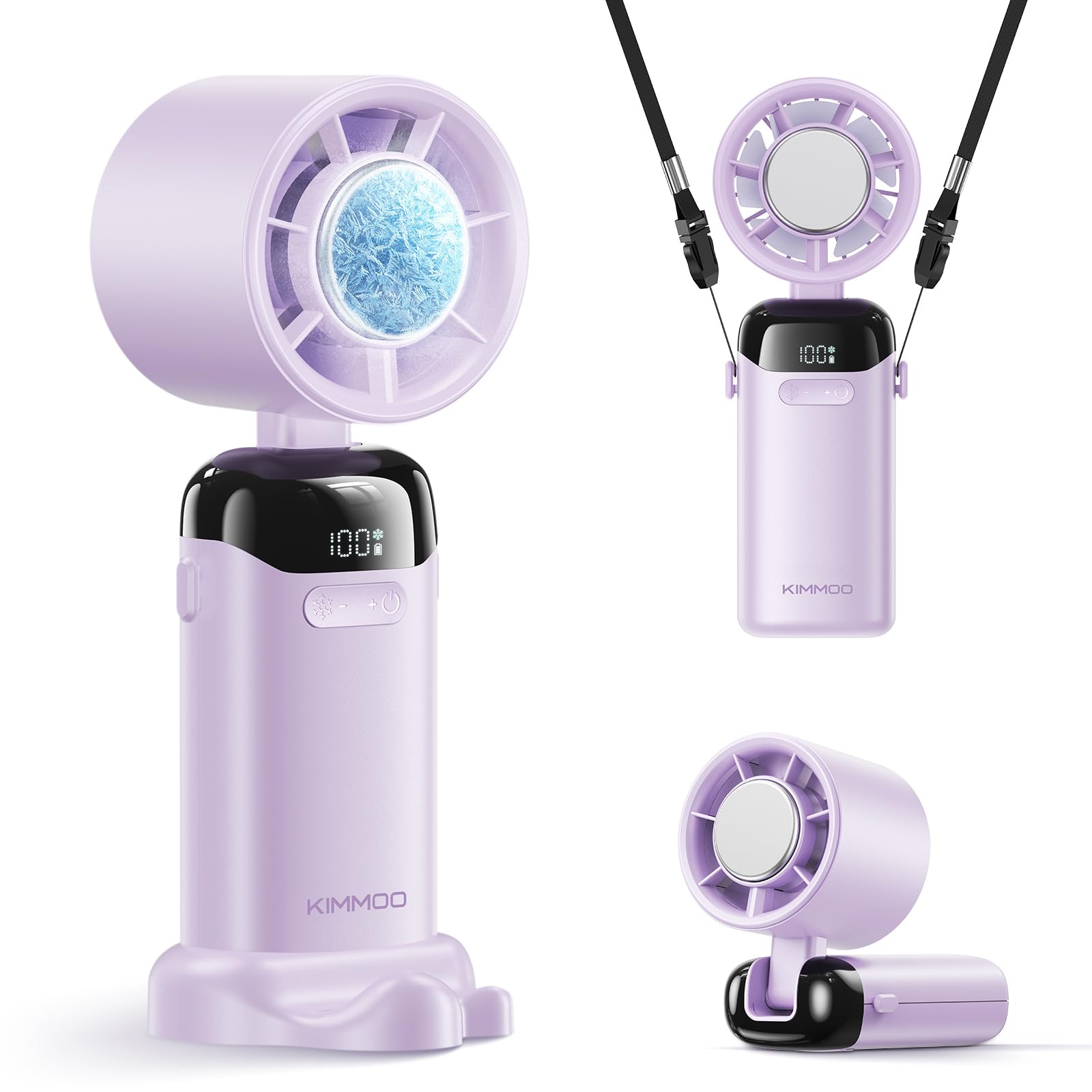 Ventilateur portatif à flux glacé KIMMOO violet avec batterie longue autonomie