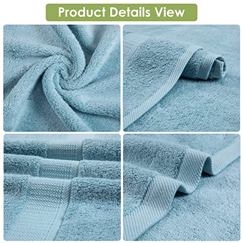 Canfoison Bamboo Hand Towel For Face And Body, 2 Pack Aqua Bathroom Hand Towel Set For Adult Kids Baby Luxury Super Soft Highly Absorbent Bathroom Towels 18" X 30" #TOP2