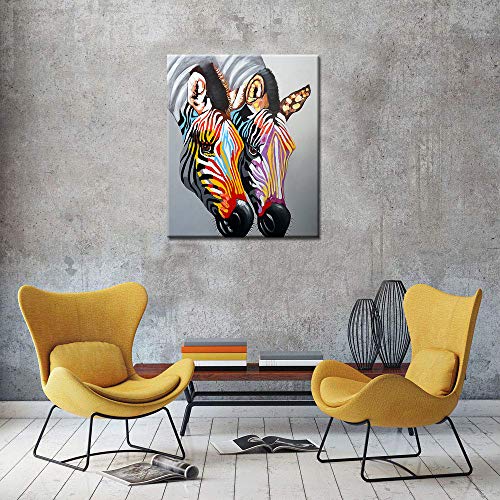 Dekhome Colorful Animal Canvas Wall Art Decor Rainbow Zebra Couple Pictures For Living Room Kids Bedroom Nursery Decoration Ready To Hang 20X24Inch #TOP2