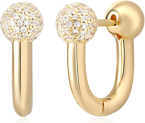 MYEARS -Aretes de aro pequeños chapados en oro de 14 quilates para mujer, de estilo bohemio y playero, aretes simples y delicados para regalar,