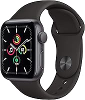 Renewed Apple Watch SE GPS 40mm Space Gray Aluminum Black Sport Band - Affordable Fitness Tracker Calls Texts