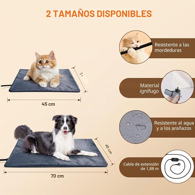 Foto 2 de 8 de Nobleza Manta Térmica para Gato, Manta Autocalentable para Gatos y Perro, Temperatura Ajustable