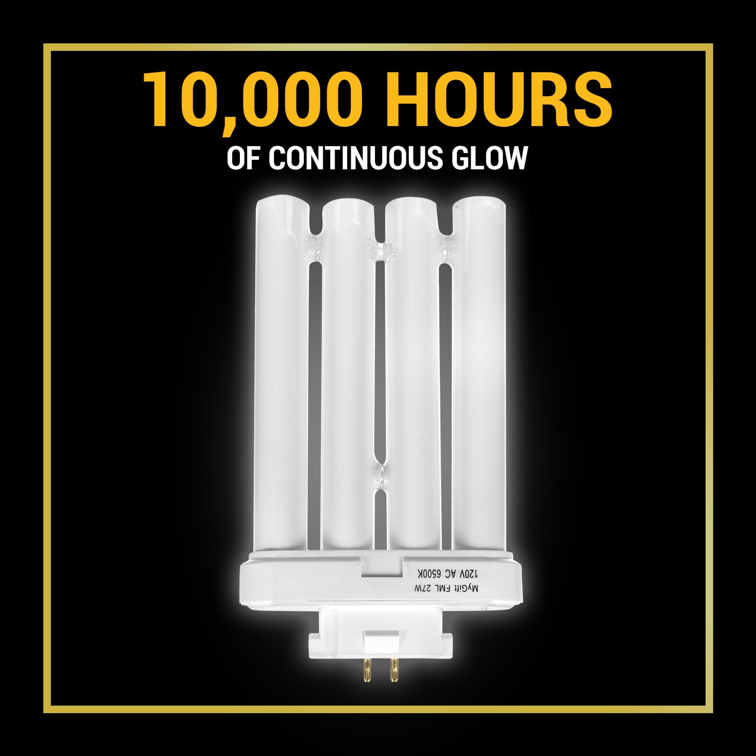 6500K Daylight Fluorescent MyGift 27W Quad-Tube Fluorescent Bulb