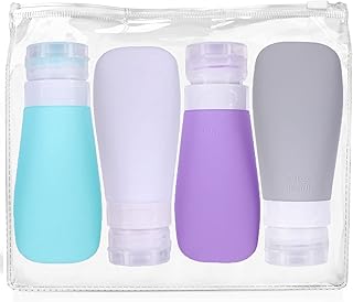Silicone Travel Bottles for Toiletries - TSA Approved Travel Size Containers Leakproof Squeezable Refillable Travel Accessories - Shampoo Conditioner Bottles Lotion Liquids (4 Pcs/60ml)