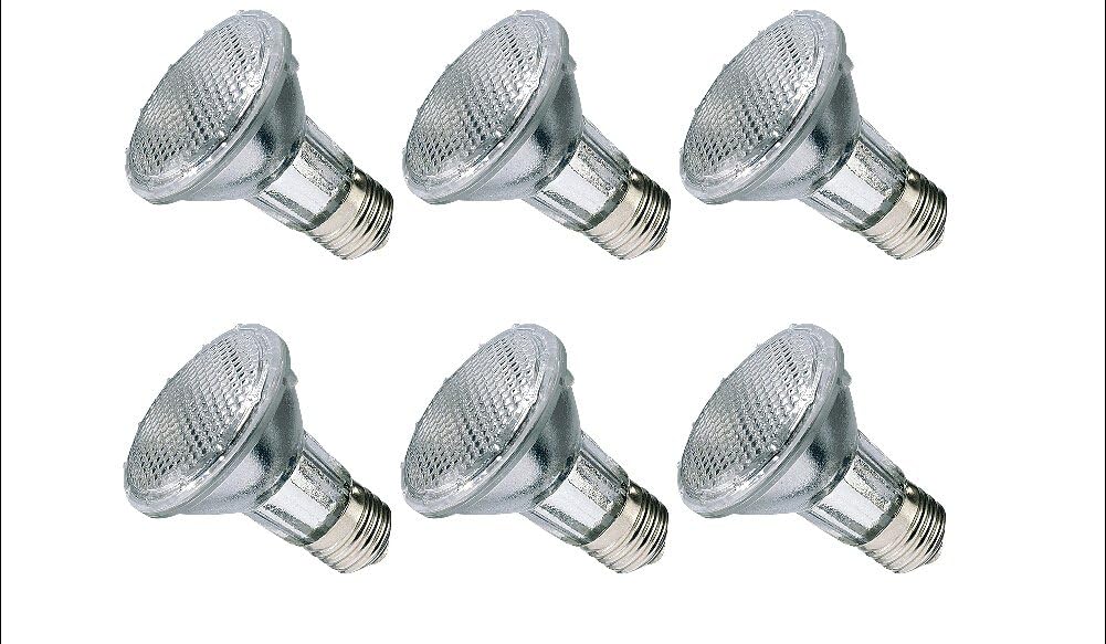 6-Pack Halogen PAR20 39 Watt (50W Replacement), Dimmable, 120 Volt, 40 Degree Flood, Light Bulb, 6 Pk