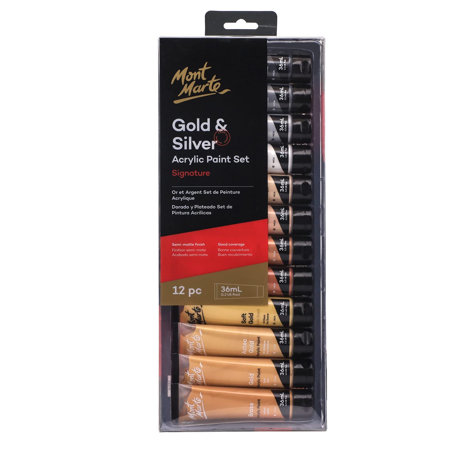 Mont MartePMHS0096 Gold Series Paint Set - 36ml Set of 12