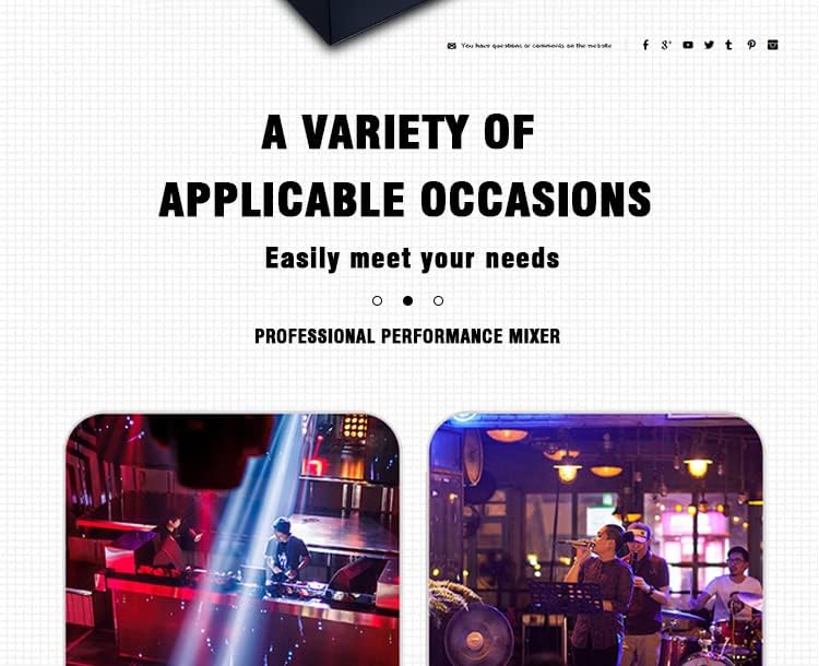 Weymic Professional Mixer | 4-Channel 2-Bus Mixer for Recording DJ Stage Karaoke Music Application (F4)