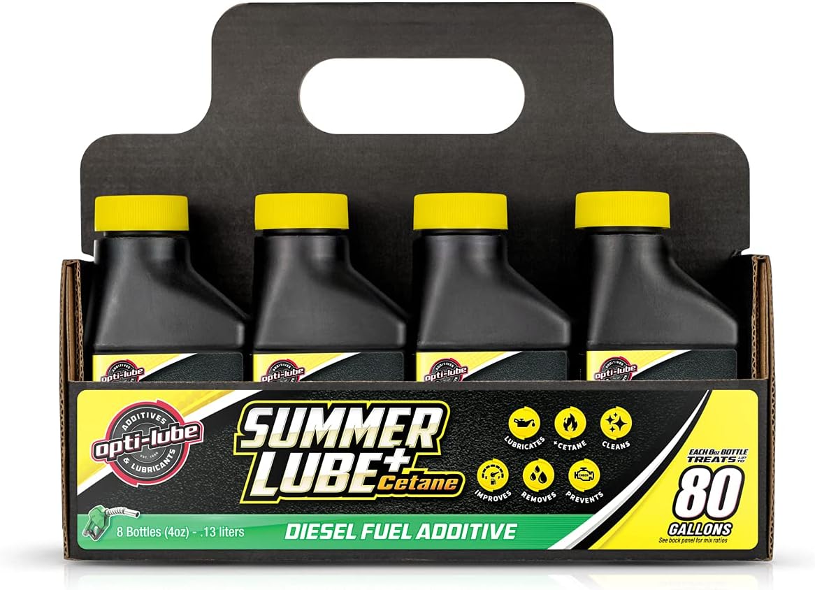 Opti-Lube Summer+ Cetane Formula Diesel Fuel Additive: 4oz Bottles (8 Pack)