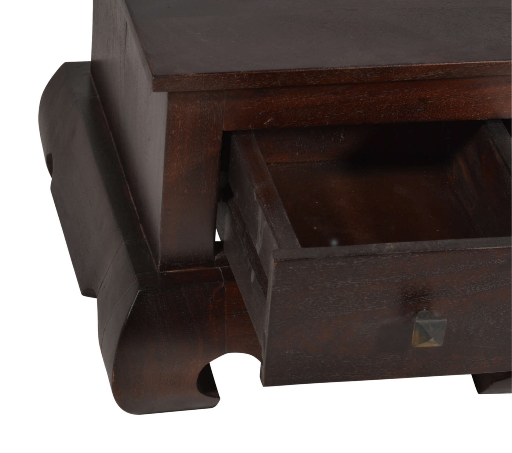 Nachttisch Colombo 45x35x45 cm Kolonialstil Massivholz Akazie Walnuss