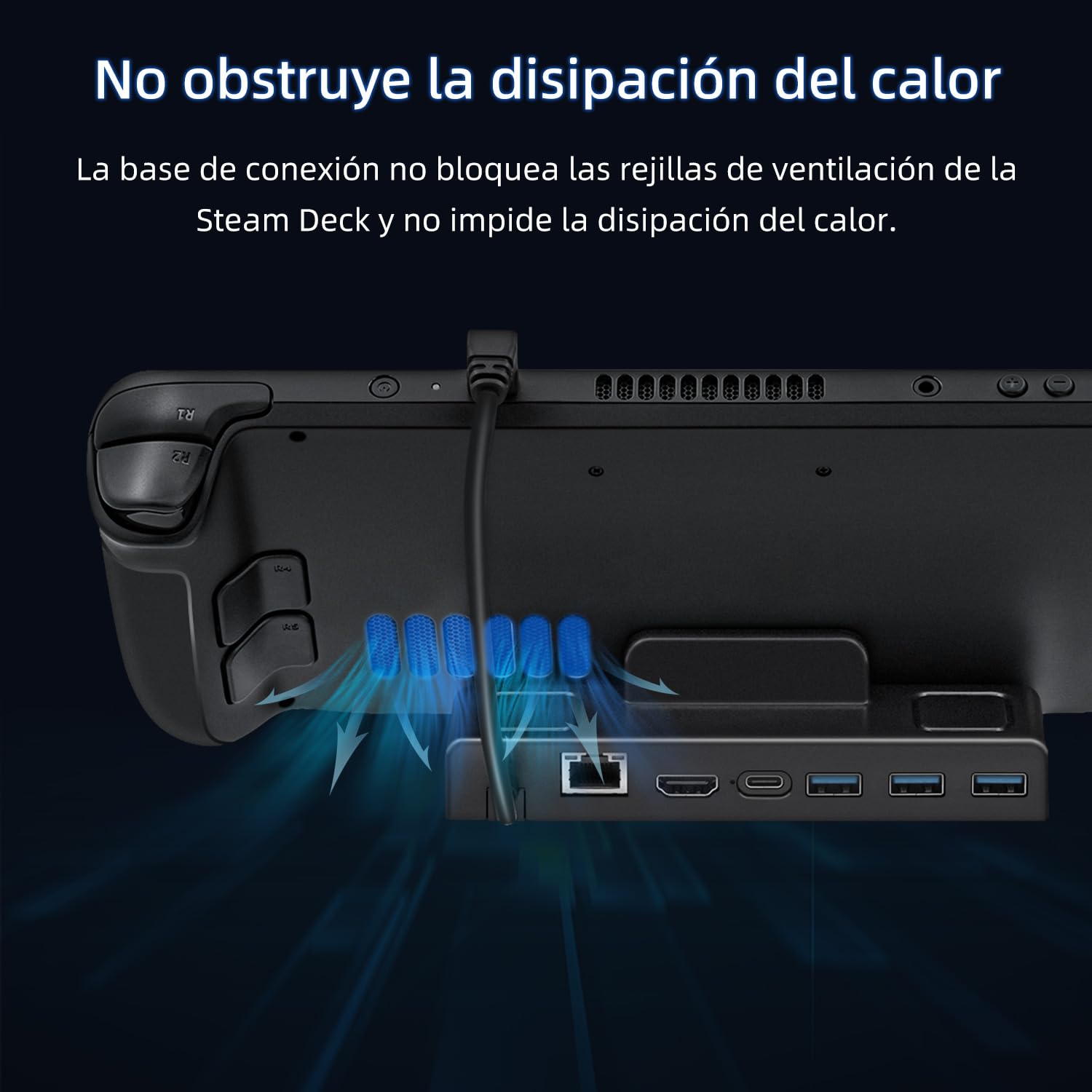 Mcbazel 6 en 1 Steam Deck Docking Station, con HDMI 2.0 4K@60Hz, Tres Puertos USB 3.0, Carga de 100W para Steam Deck, ROG Ally, Legion Go, MSI Claw, Nintendo Switch, Switch OLED(Pas pour Switch 2)