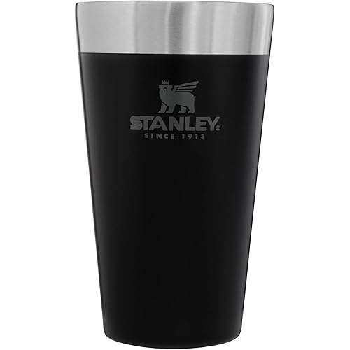 STANLEY Adventure Inulsated Stacking Beer Pint Glass, 16oz Stainless Steel Double Wall Rugged Metal Drinking Tumbler
