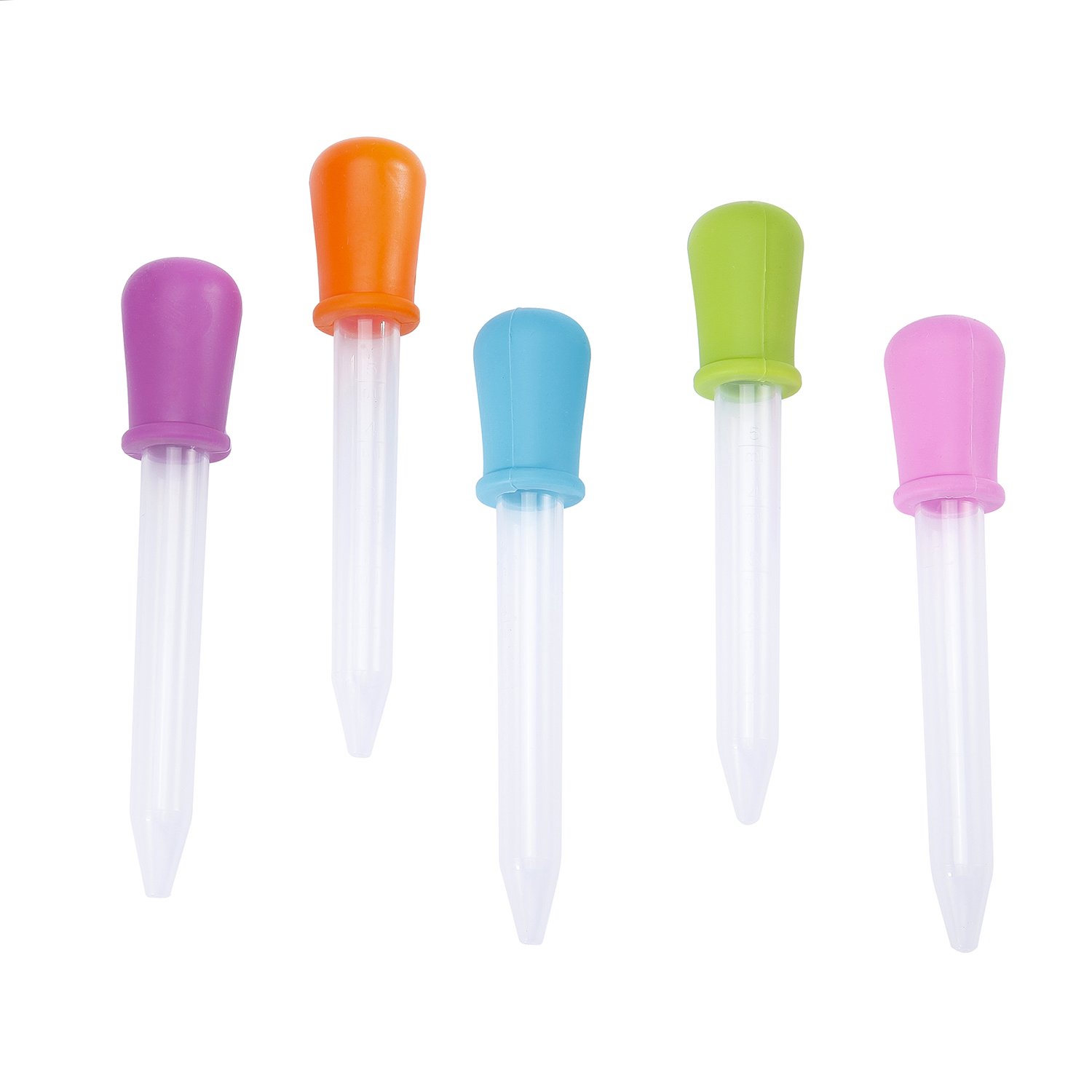 Senkary 10 Pipette In Silicone Per Dolci - Contagocce Colorati Per Cucina, Caramelle E Esperimenti Bambini (5ml, 10 Colori) - Foto 4