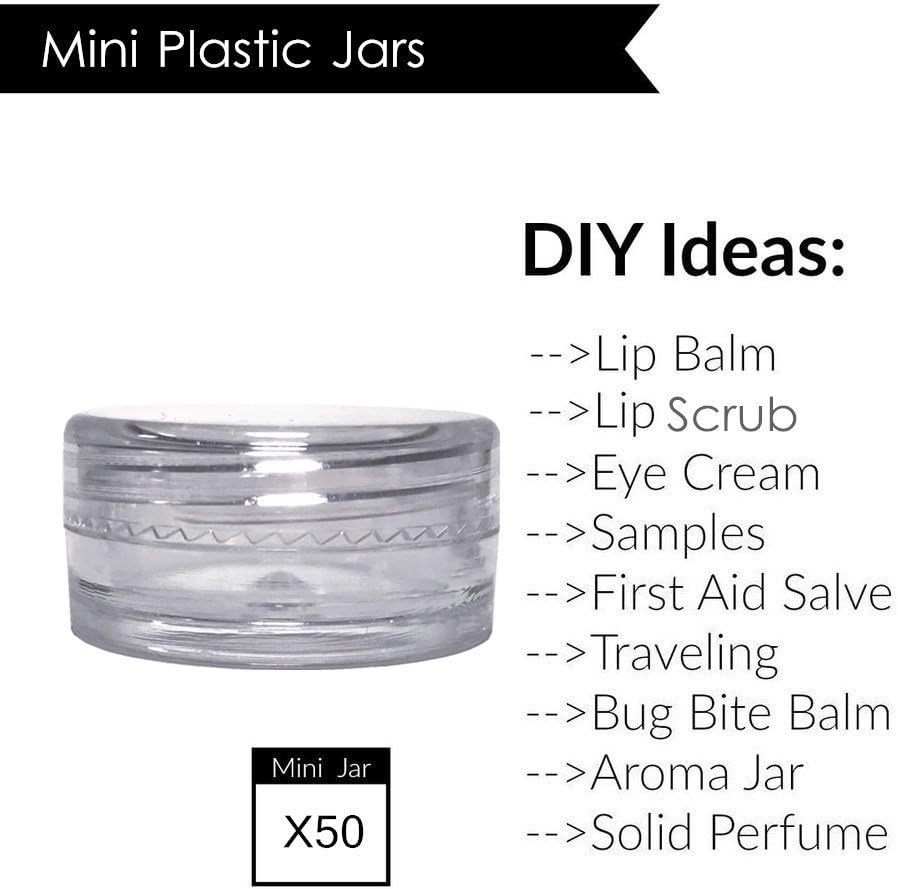 Pieces, Clear) 3gram/3ml Round Clear Container Jars with Clear Screw