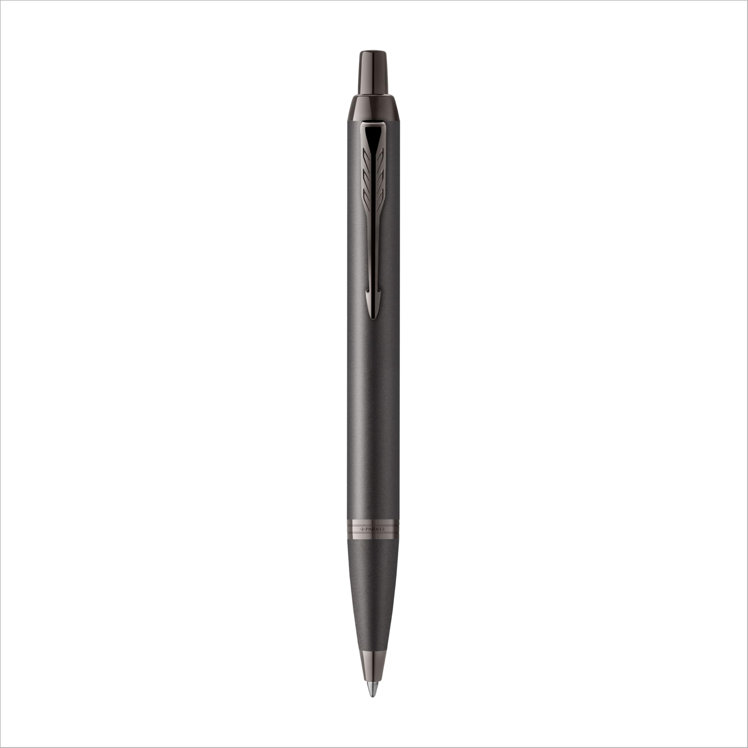 Parker IM Monochrome Ballpoint Pen | Gun Metal Finish and Trims | Medium Point with Blue Ink | Gift Box