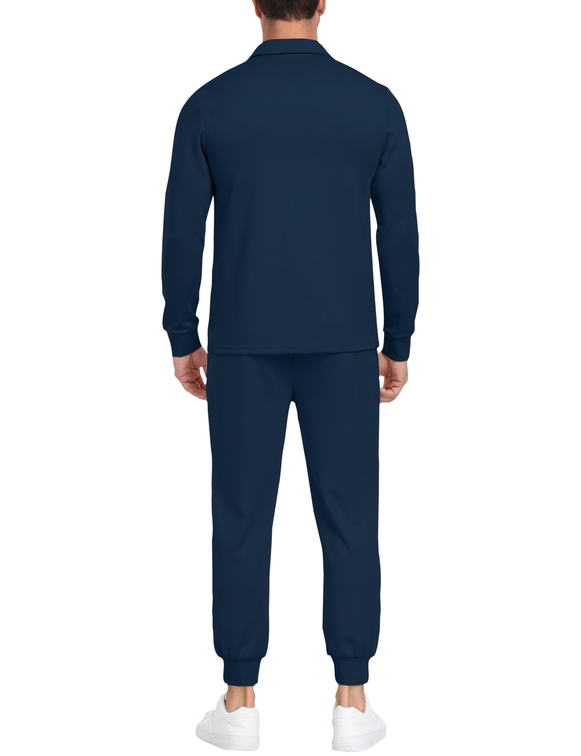 MoFiz Herren-Trainingsanzug, 2-teilig, Trainingsanzug, 1/4-Reißverschluss, langärmelig, Tops, Jogginghose, lässige Outfits für Herren