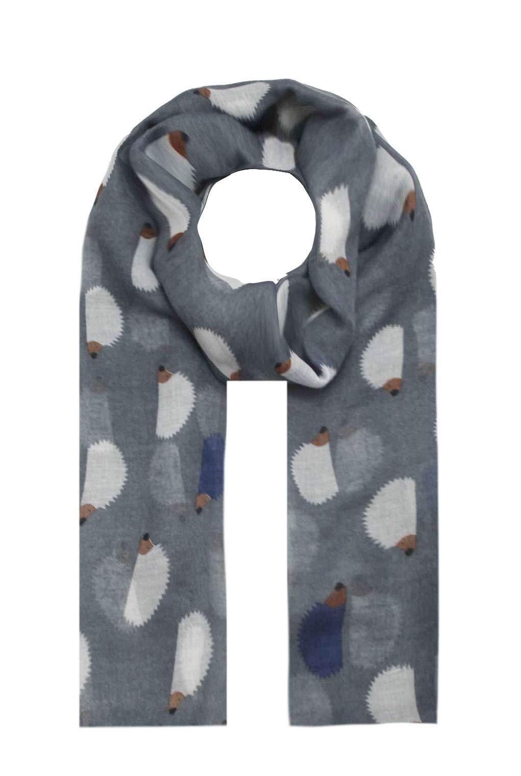 Finecy In Women's Grey - & Fashion Scarf Wrap Featuring Tiny Cute Dots Hedgehog Printing (Grey)