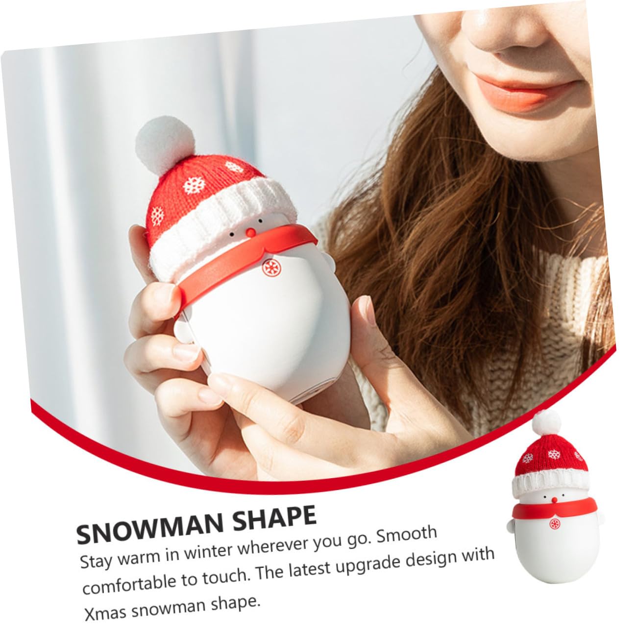 ABOOFAN Natale Pupazzo di Neve Scaldamani Usb Power Bank Ricarica Portatile Tesoro Regali Invernali Perfetti Rossi