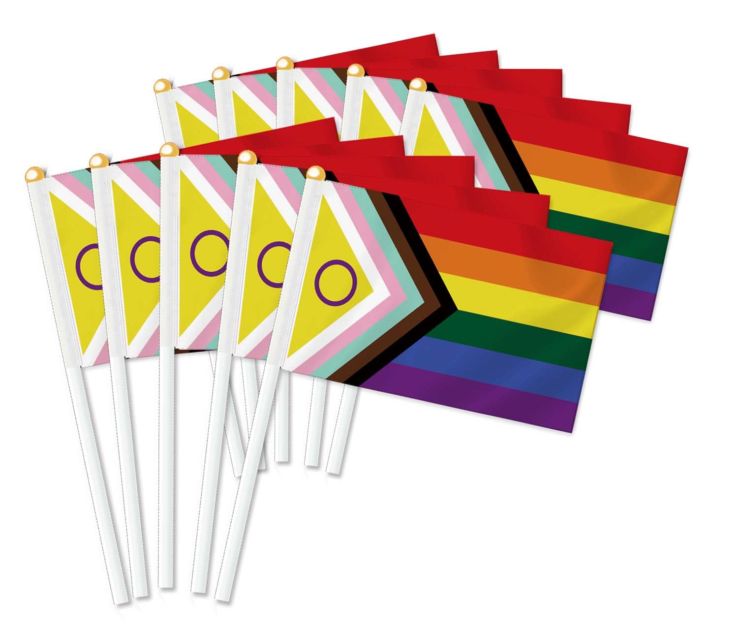 25 PCS Inclusive Pride Handheld Flag,LGBTQ Decor Hand Held,Decoration Banner