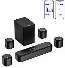 ULTIMEA 7.1ch Sound Bar with Dolby Atmos, Surround Sound System for TV with 4 Surround Speakers, Sound Bar for Smart TV wi...