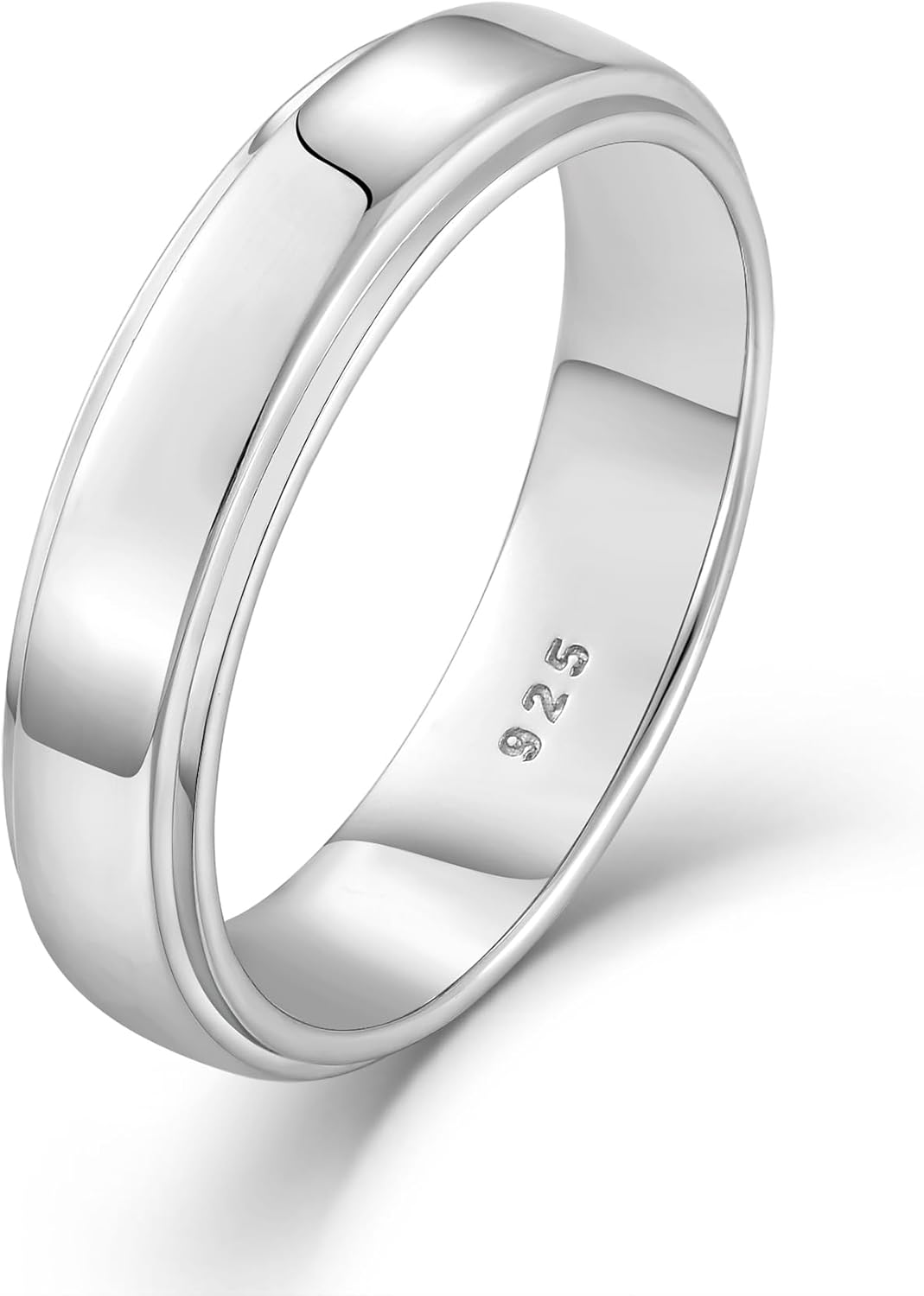 STARCHENIE 5MM Wedding Band Ring for Men, 925 Sterling Silver Ring for Men & Women Comfort Fit, Sizes 7-12