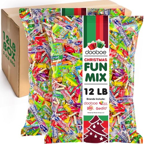 Dooboe Christmas Bulk Parade Candy - 12 Pounds - Holiday Big Bulk Candies - Individually Wrapped Candies - Schools, Offices, Claw Machine, Gifts