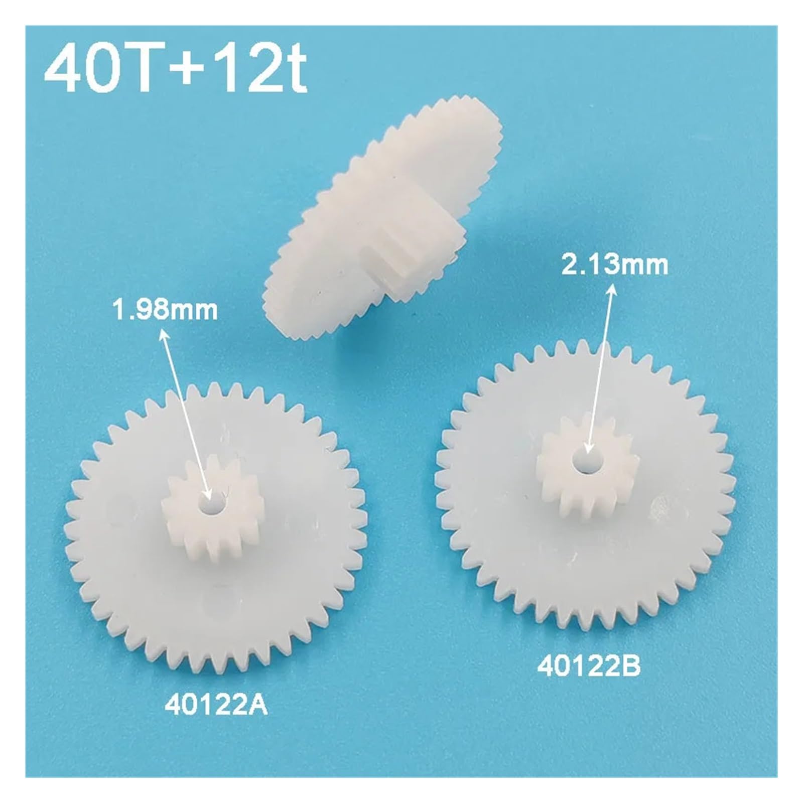 Zahnräder mit Kunststoffwelle 40122A 40122B 0,5 M Zahnräder 21mm Außendurchmesser Kunststoffteile 10 TEILE/LOS(2.13mm)