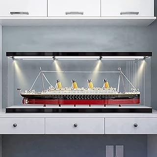 Acrylic Display Case, (Display Case Only) Large Acrylic Display Case for 10294 Titanic Model, Dustproof Display Case for Models Collectibles LED Ceiling Light