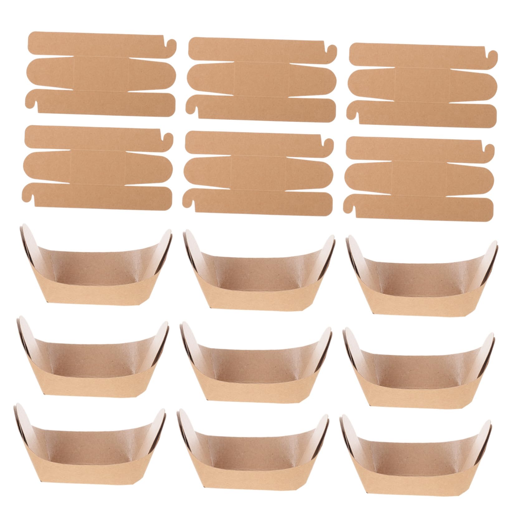 FUNOMOCYA 100Pcs Oil Paper Food Boats Snack Containers for Fries Hot Dogs Popcorn and Treats Grease Mess Space Saving Design for Easy Serving