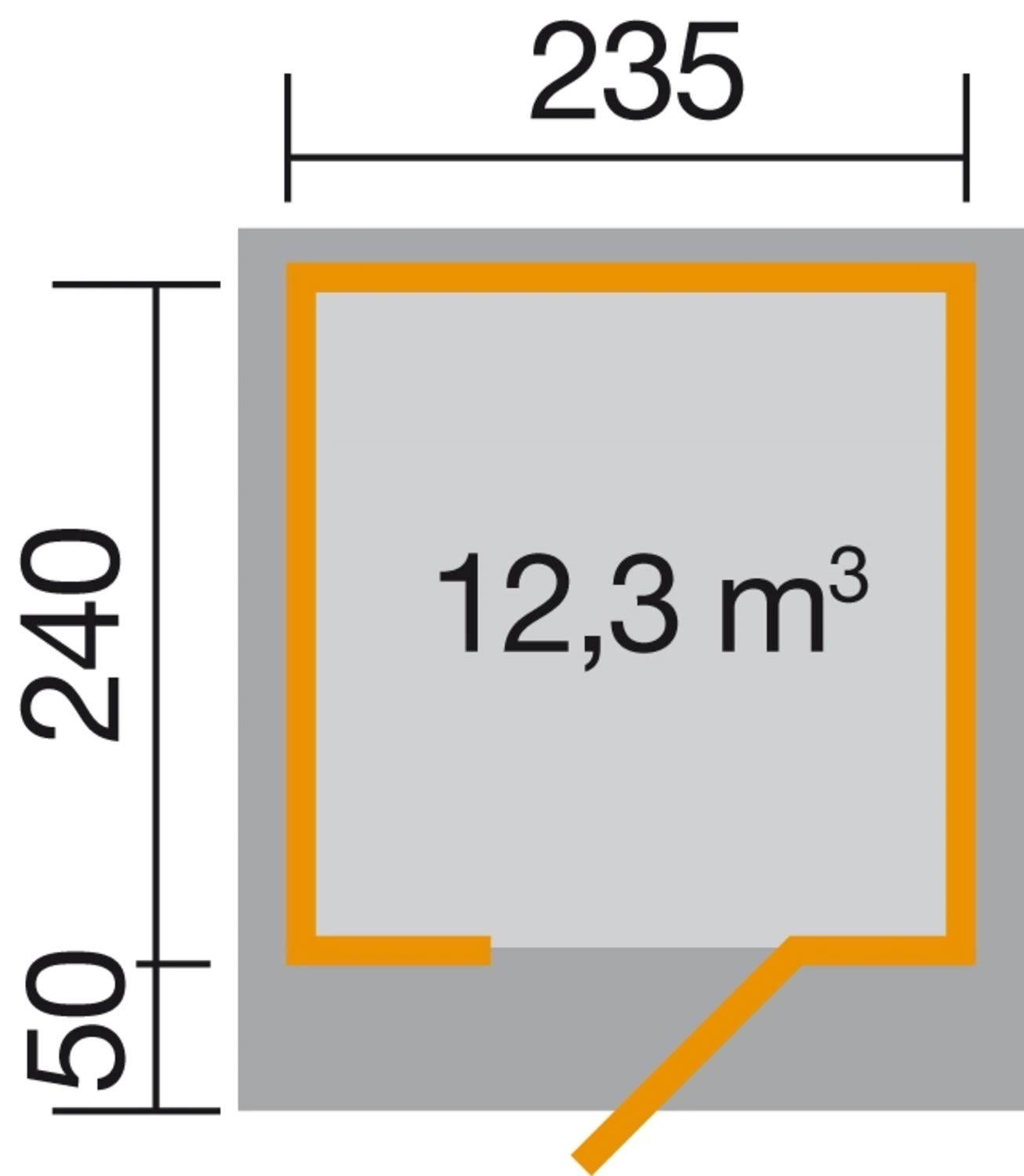 Weka Gartenhaus, Designhaus 172 Größe 1, 28 mm, ET, anthrazit, 275x314x226 cm, 172.2424.46000