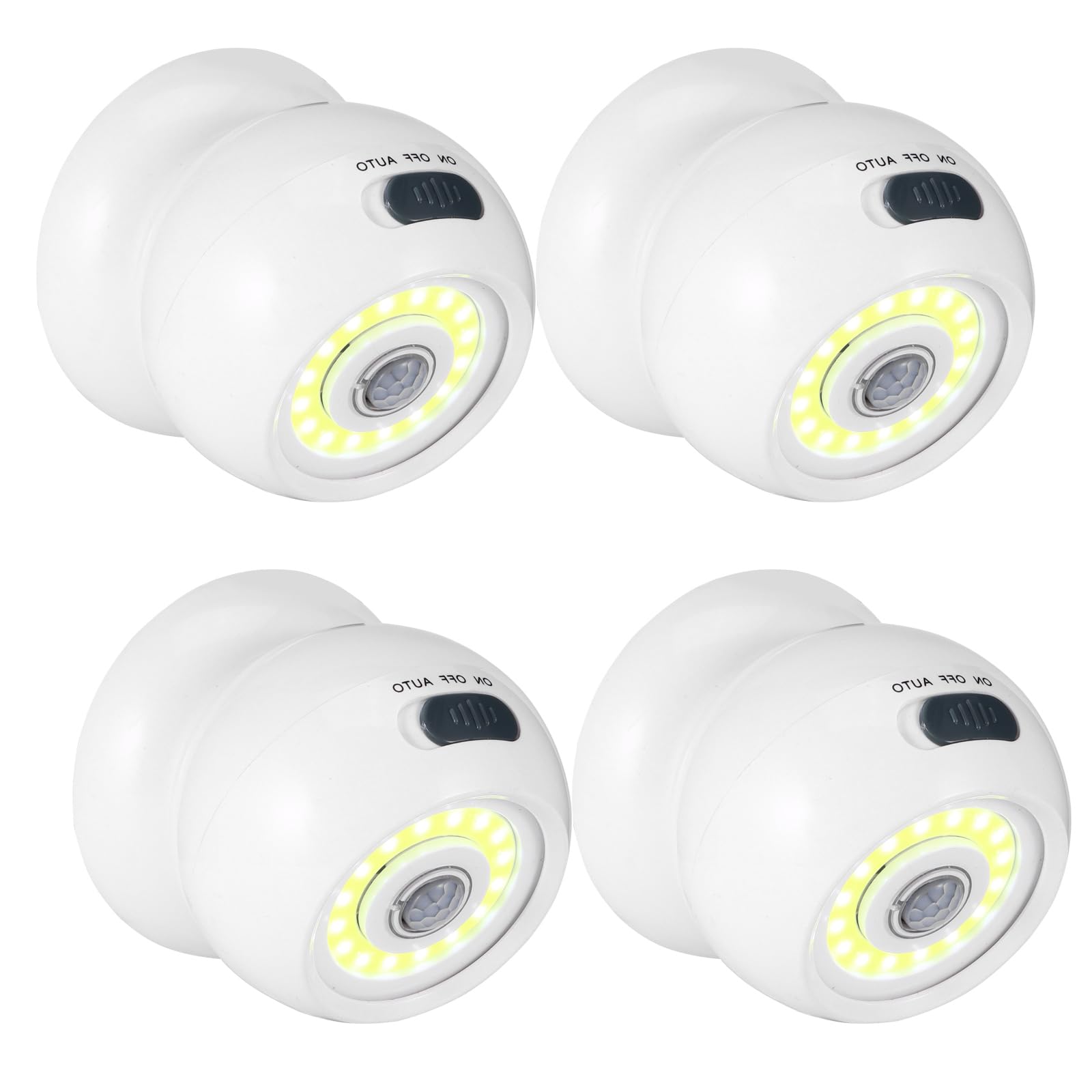 2PCS Bright Ball Light, 360°Motion Activated Night Light, Auto On/Off
