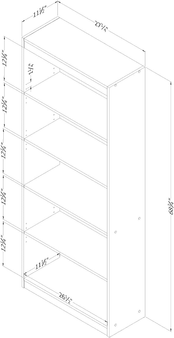 South Shore Axess 5-Shelf Bookcase - Chocolate