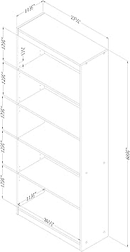South Shore Axess 5-Shelf Bookcase - Chocolate