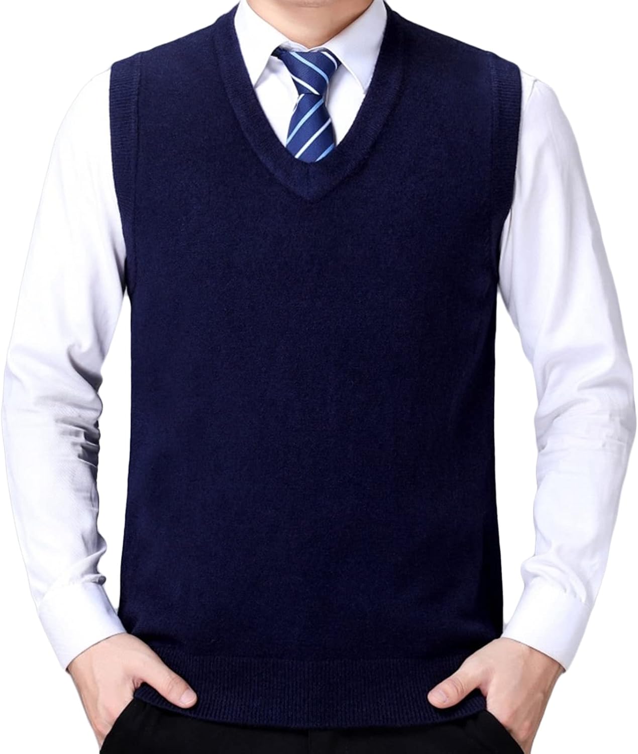 Men's Soft Touch Cardigan Sweater Regular Fit Knitted Top Middle-Aged V Neck Buttons Casual Sweater Coat (Navy Blue 1,Medium) : Beauty & Personal Care